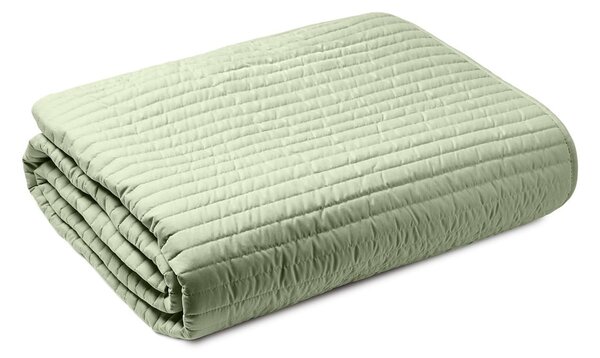 Zöld steppelt ágytakaró franciaágyra 220x230 cm Quilted Lines – Bianca