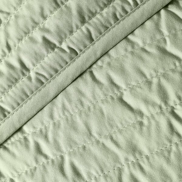 Zöld steppelt ágytakaró franciaágyra 220x230 cm Quilted Lines – Bianca