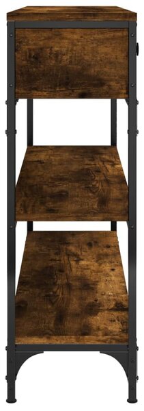 Füstös tölgy színű szerelt fa tálalóasztal 100x25x75 cm