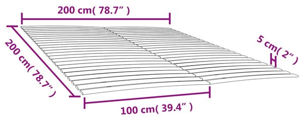 Ágyrács-pótlók 48 léccel, 2 db, 100 x 200 cm