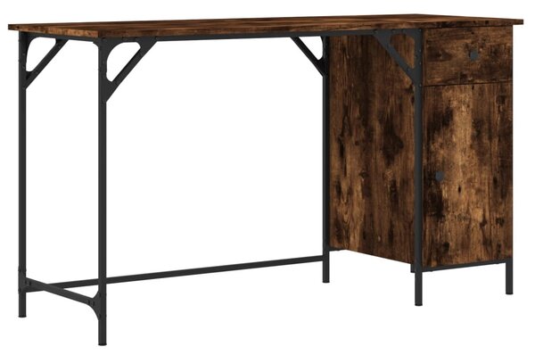 Füstös tölgy színű szerelt fa számítógépasztal 131 x 48 x 75 cm