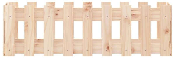 Tömör fenyőfa kerti magaságyás kerítéssel 100 x 30 x 30 cm