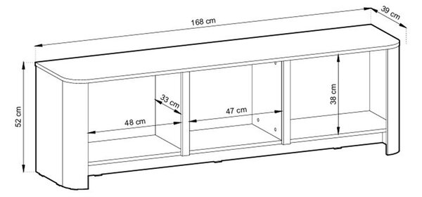 Sorrenti TV szekrény 168 cm – kasmír / arany