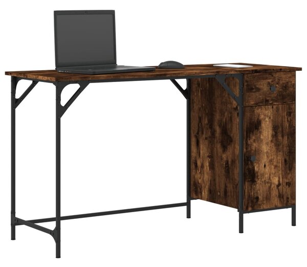 Füstös tölgy színű szerelt fa számítógépasztal 131 x 48 x 75 cm