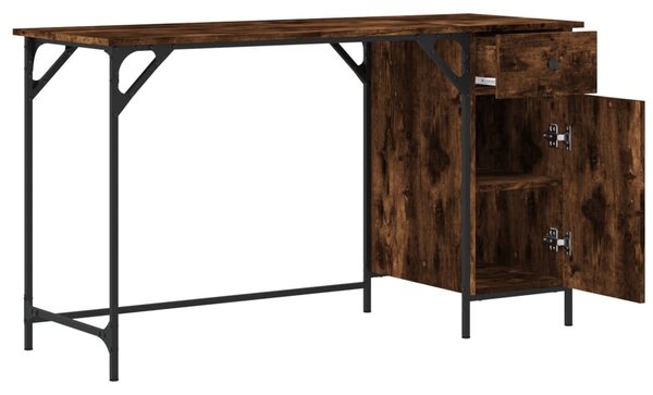 Füstös tölgy színű szerelt fa számítógépasztal 131 x 48 x 75 cm