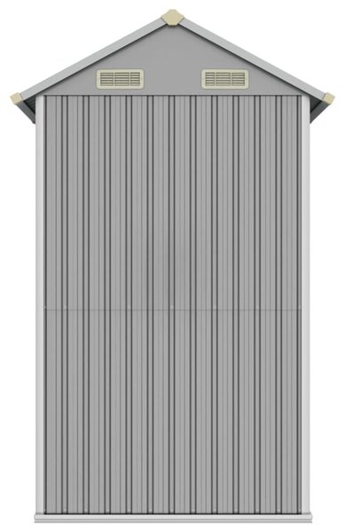 Világosszürke horganyzott acél kerti fészer 192 x 152,5 x 237 cm