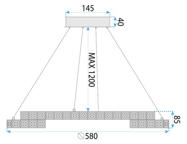 Lámpa LED APP1771-CP GOLD 60cm