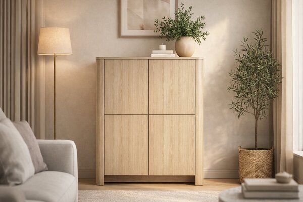 Sorrenti magas komód 103 cm – vicenza tölgy