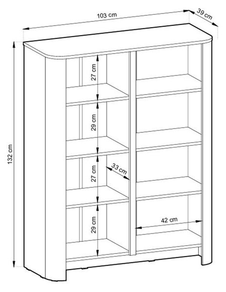 Sorrenti magas komód 103 cm – vicenza tölgy