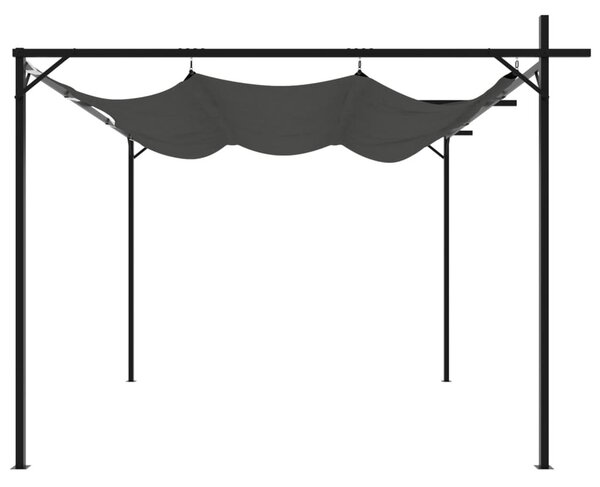 Antracitszürke pergola behúzható tetővel 295 x 292 x 230 cm
