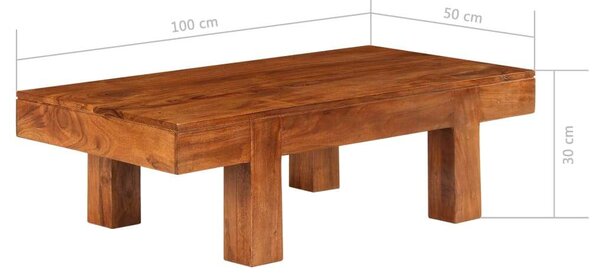 VidaXL Dohányzóasztal tömör akácfa mézszínű felülettel 100x50x30cm