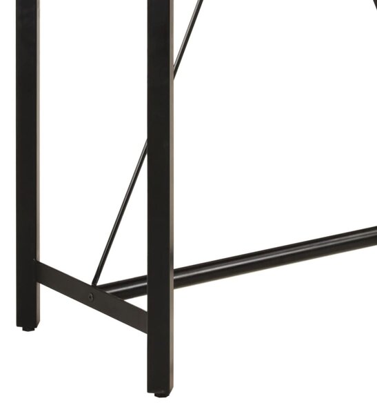 Tömör mangófa és vas bárasztal 110 x 55 x 107 cm
