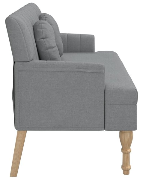 Világosszürke szövetpad párnákkal 113x64,5x75,5 cm