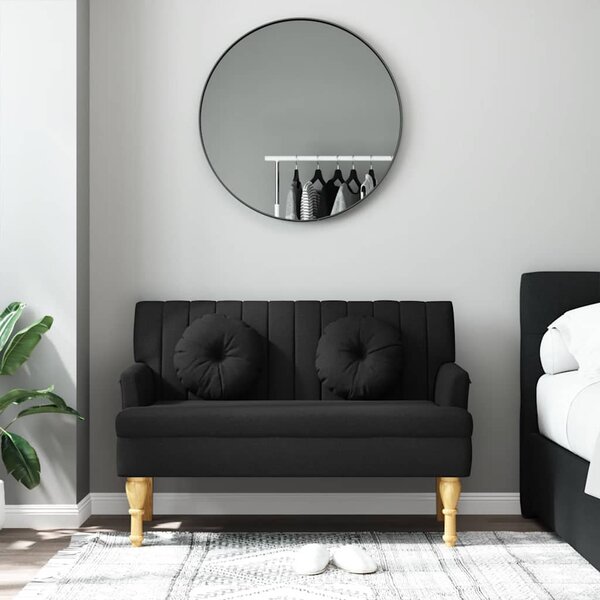Fekete szövetpad párnákkal 113x64,5x75,5 cm