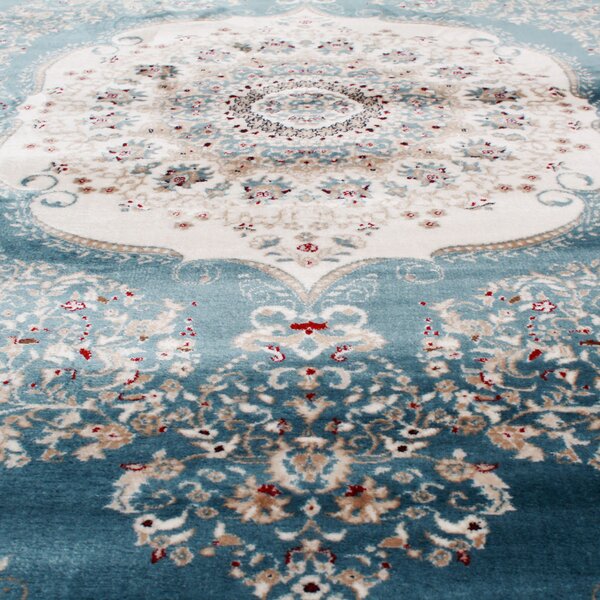 Gépi perzsa szőnyeg kék Isfahan 200x300 klasszikus nappali szőnyeg