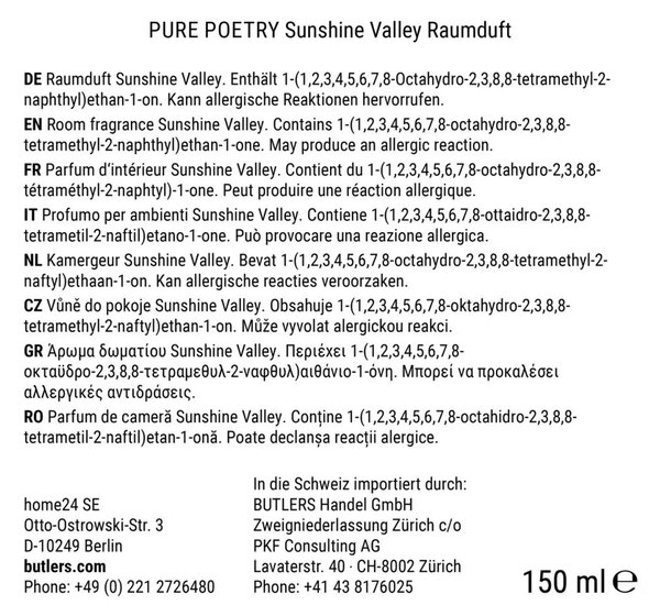 PURE POETRY szobaillatosító SUNSHINE VALLEY 300ml