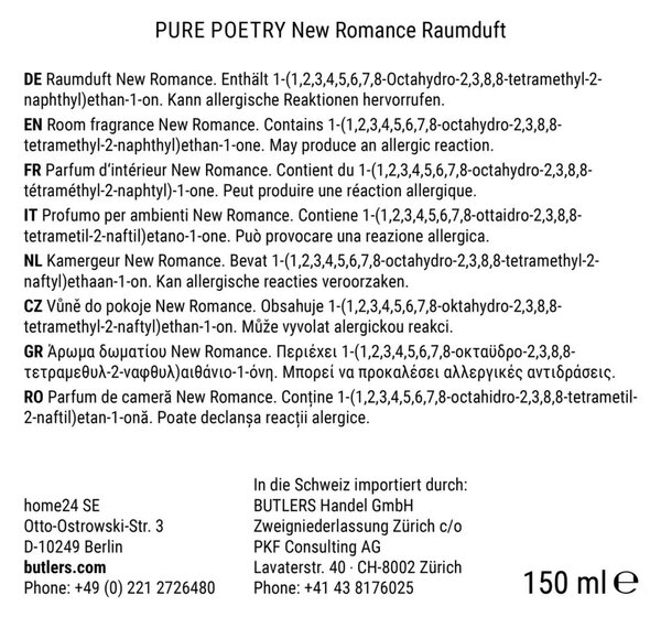PURE POETRY szobaillatosító NEW ROMANCE 150 ml