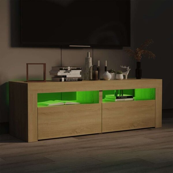 VidaXL TV-szekrény - Sonoma Tölgy - 120cm LED-es