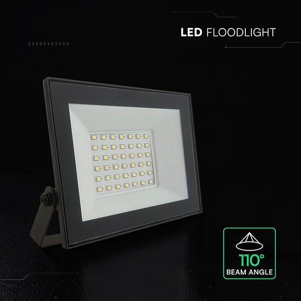 V-TAC FN-széria LED reflektor 30W hideg fehér, fekete házzal - SKU 23994
