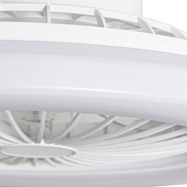 Lindby LED mennyezeti ventilátor Vedin, fehér, DC, Ø 49 cm, CCT, dimmelhető, Fehér / opál, Nappali / Étkező, Műanyag, Modern