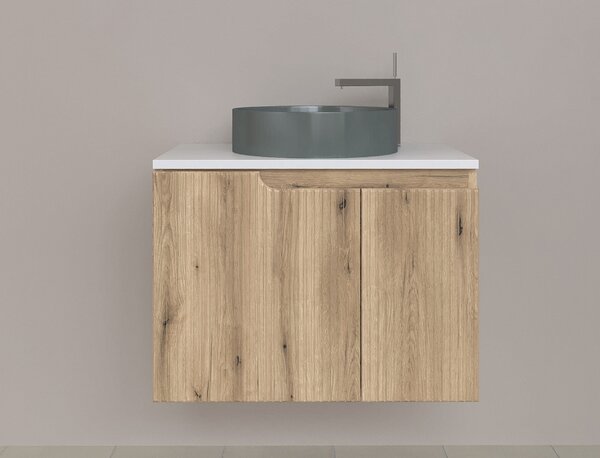 Piramida EURIDIKA fali fürdőszobabútor - mosdópult mosdó nélkül -2 ajtós -PINO TÖLGY-75 x 48 x 53 cm