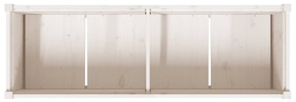 Fehér tömör fenyőfa kerti virágláda 150x50x70 cm