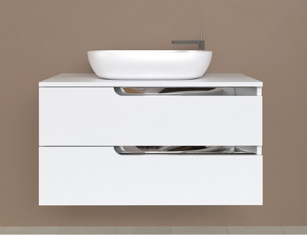 Piramida EURIDIKA fali fürdőszobabútor - mosdópult mosdó nélkül - 2 fiókos - 100 x 48 x 53 cm