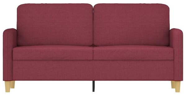 Kétszemélyes bordó szövet kanapé 140 cm