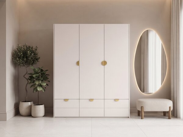 Gardróbszekrény Honolulu 290, Laminált forgácslap, 215x180x59cm, Kasmír
