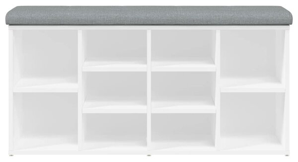 Fehér cipőpad 102 x 32 x 50 cm rétegelt fából