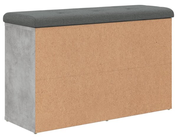 Betonszürke szerelt fa cipőtároló pad 82 x 32 x 50 cm