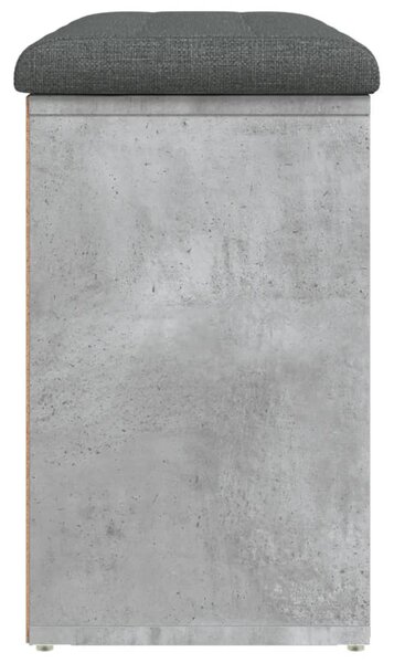 Betonszürke szerelt fa cipőtároló pad 82 x 32 x 50 cm