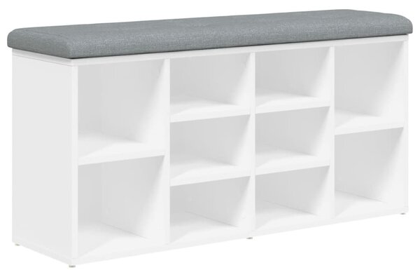 Fehér cipőpad 102 x 32 x 50 cm rétegelt fából