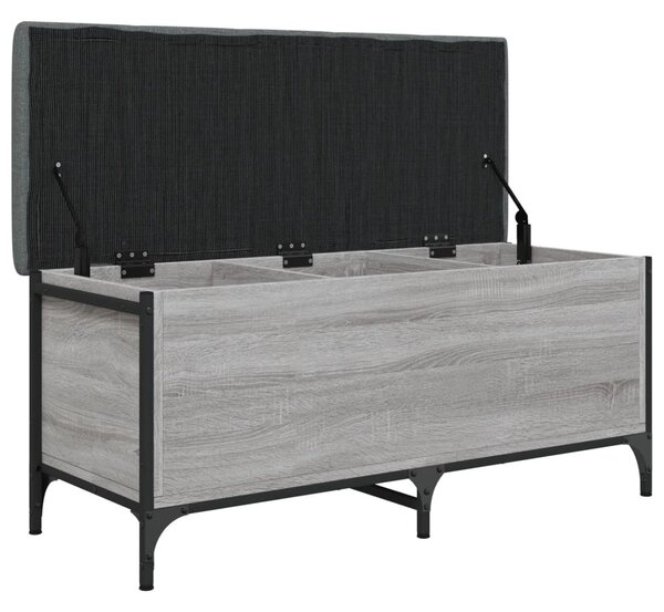 Szürke sonoma színű szerelt fa tárolópad 102 x 42 x 45 cm