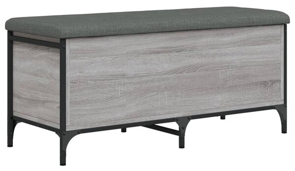 Szürke sonoma színű szerelt fa tárolópad 102 x 42 x 45 cm