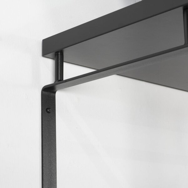 Fekete fém fali fogas polccal 70 cm Rex – Spinder Design