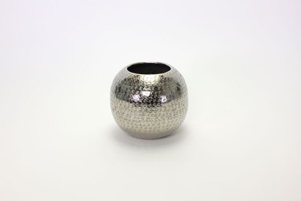 Léna gömb váza ezüst 18,5 cm