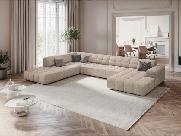 Bézs sarokkanapé (bal oldali-U alakú) Chicago – Cosmopolitan Design