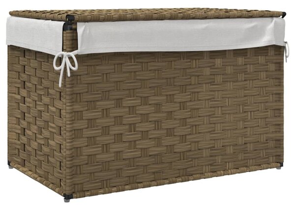 Polyrattan szennyeskosár fedéllel 55,5 x 35 x 34 cm