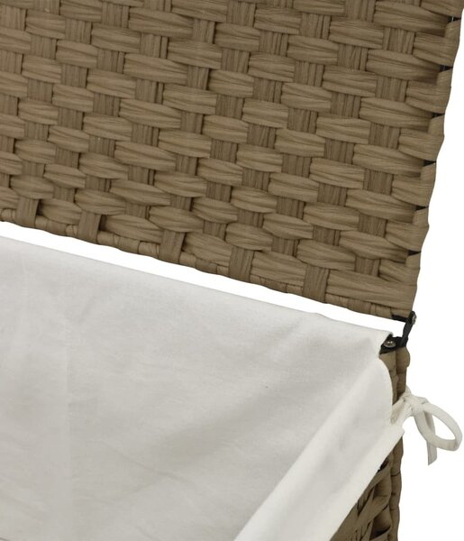 Polyrattan szennyeskosár fedéllel 55,5 x 35 x 34 cm