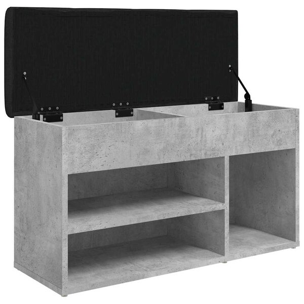 Betonszürke szerelt fa cipőtároló pad 82 x 32 x 45,5 cm