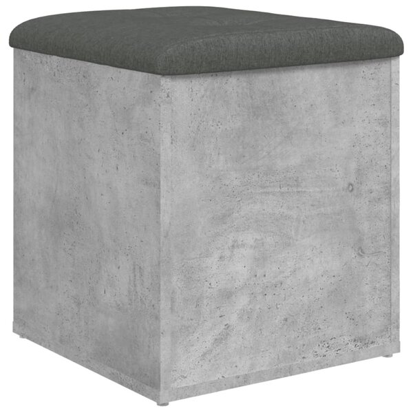 Betonszürke szerelt fa tárolópad 42 x 42 x 45 cm