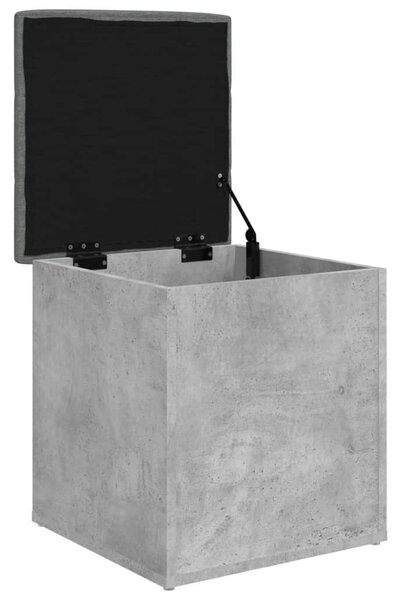 Betonszürke szerelt fa tárolópad 42 x 42 x 45 cm