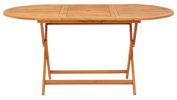 Tömör eukaliptuszfa összecsukható kerti asztal 160 x 85 x 75 cm