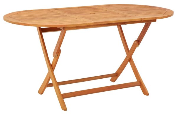 Tömör eukaliptuszfa összecsukható kerti asztal 160 x 85 x 75 cm