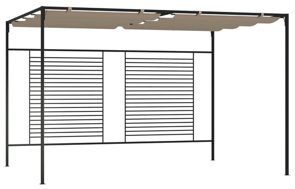 Tópszínű pavilon behúzható tetővel 3 x 4 x 2,3 m 180 g/m²