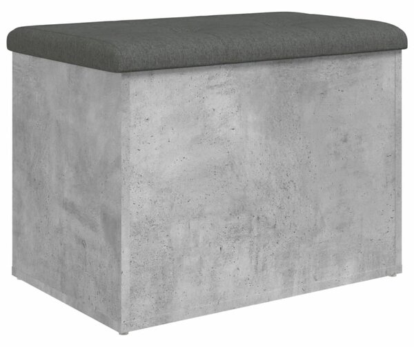 Betonszürke szerelt fa tárolópad 62 x 42 x 45 cm
