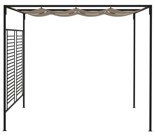 Tópszínű pavilon behúzható tetővel 3 x 4 x 2,3 m 180 g/m²