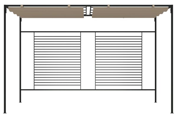 Tópszínű pavilon behúzható tetővel 3 x 4 x 2,3 m 180 g/m²