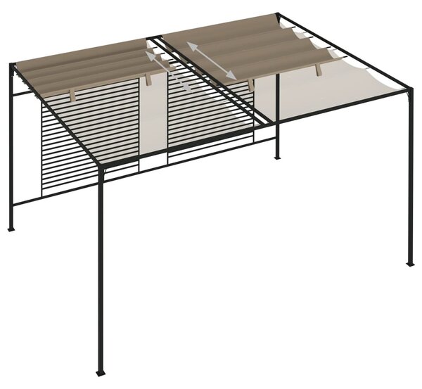 Tópszínű pavilon behúzható tetővel 3 x 4 x 2,3 m 180 g/m²